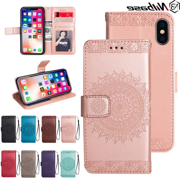

mandala case for iphone 12 mini 11 pro x xr xs max se 2020 6 6s 7 8 plus magnet flip wallet pattern leather card slot cover capa
