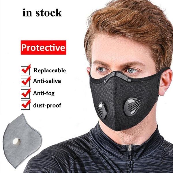 

mask anti-dust stock pm2.5 sport anti-pollution dhl activated carbon filter effect 95% mtb bike cycling face o4ze#
