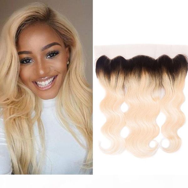 

peruvian human hair 1b 613 ombre color body wave 13x4 lace frontal part 1b 613 lace frontal, Black