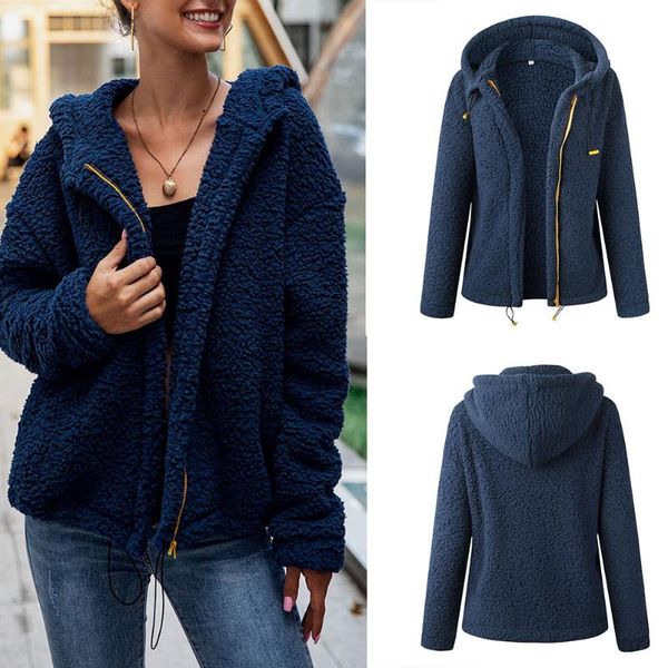 

women hoodie pockets zipper jackets long sleeve sweater casual jackets h9, Black;brown