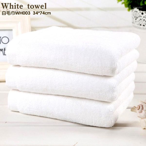 

towel 10pcs big el white cotton washcloths wedding hand towels soft bath wholesale 34*74m 120g1