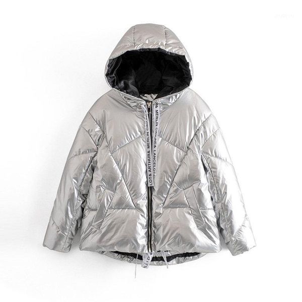 

women solid warm thick hooded zipper loose casual padded jackets famale 2019 winter fashion street outwear vogue coats parka1, Black