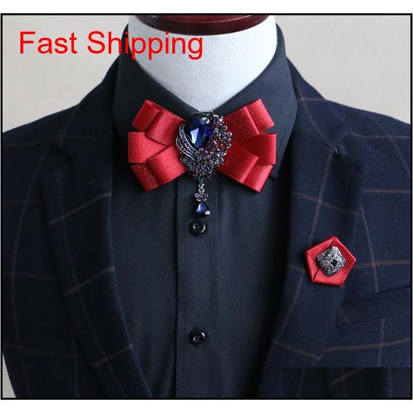 

2020 business double ribbon collar bow tie for mens wedding bowties for women adjustale neck ties pgvwt, Black;gray