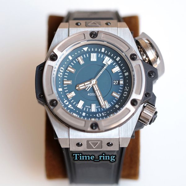 

version 731.nx.1190.rx blue date dial silver steel case hu1400 automatic mechanical movement mens watch rubber strap sport brand watches, Slivery;brown