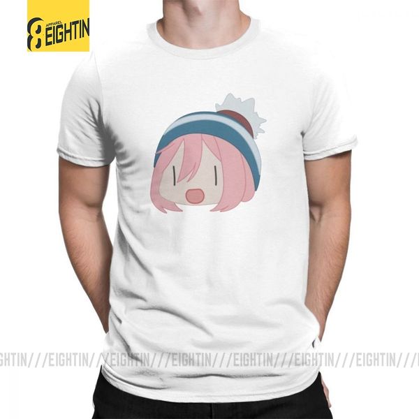 

yuru camp chibi nadeshiko head short sleeved male vintage crew neck summer purified plus size sport hooded sweatshirt hoodie men t shirt