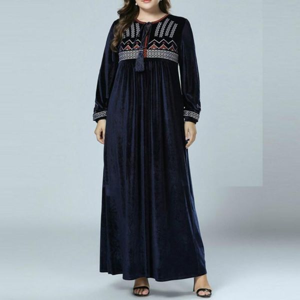 

fashion simple embroidered velvet stitching dress sizexxxxl, Black;pink