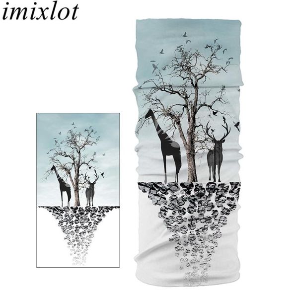 

imixlot temperament fashion breathable seamless magic scarf sport fishing wrap print pattern headband sun protection, Blue;gray