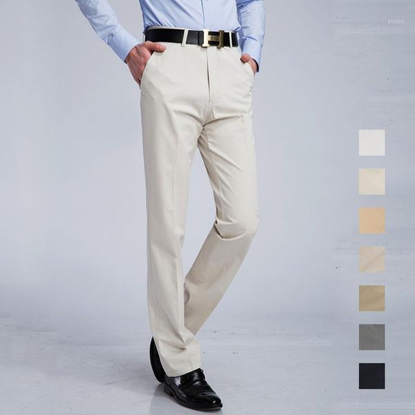 

2021 summer formal wedding men suit pants fashion slim fit casual brand business suits straight dress trousers1, White;black
