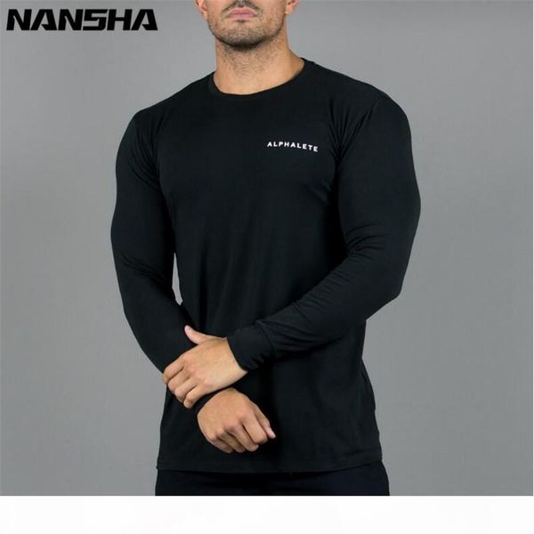 

alphalete новая мода спортивные клубы бодибилдинг спортивные футболки с длинным рукавом мужская фитнес мужская твердая высокое качество футб, White;black