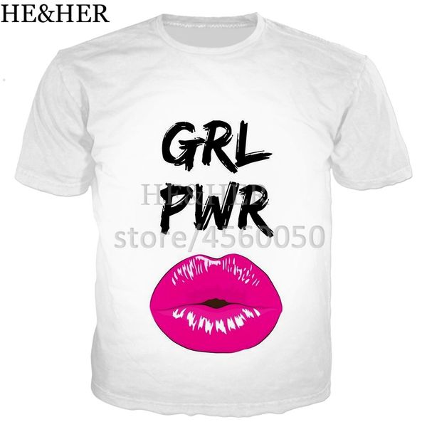 

girl power 3d print shirts plus size harajuku graphic men clothing