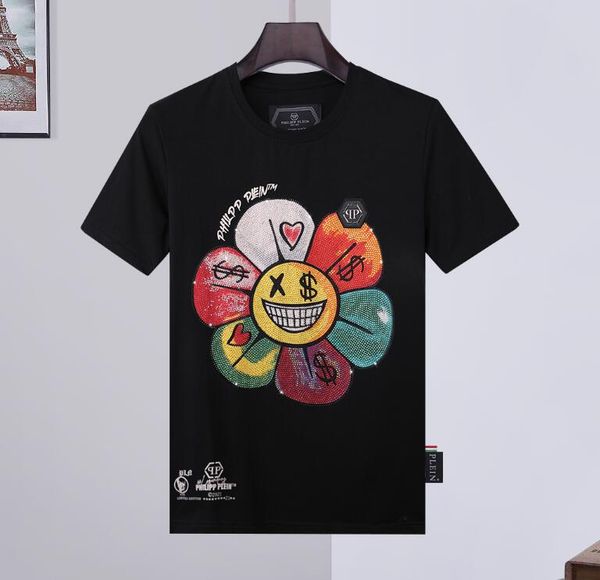 

2020 pp 3d black and white checked tunnel short sleeve t-shirt, summer boy hip hop funny personality print trend t-shirt, White;black