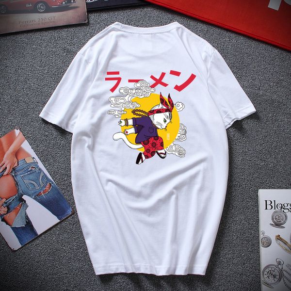 

streetwear japan style ukiyo e funny samurai cat anime tshirts mens short sleeve t-shirts hip hop tees sport hooded sweatshirt hoodie