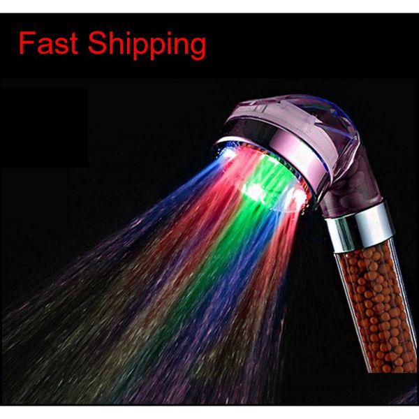 

led anion shower spa shower head pressurized water - saving temperature control colorful handheld big r qylgmi bdesports
