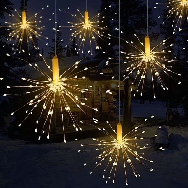 LED Su Geçirmez Patlayan Yıldız Fireworks Lamba Noel Peri Işıkları Bakır Tel Lambası Karahindiba Dize Işıkları Bahçe Ev Dekor Y201020