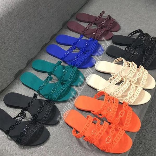 

2021 new fashion slippers ladies sandals rubber luxe slippers flat shoes slippers party wedding shoes size 35-40, Black;grey