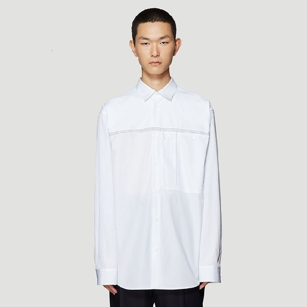 

2021 S-7xl!! Men's Shirt Ultra-loose Single Line of Pressure Long Sleeve New Korean-japanese Oversize CVBC, Black