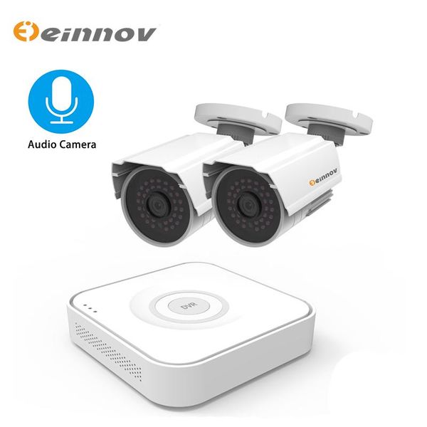 

einnov 8ch 2mp 1080p cctv camera security system kit nvr dvr ahd cameras audio system hd p2p outdoor video surveillance ir