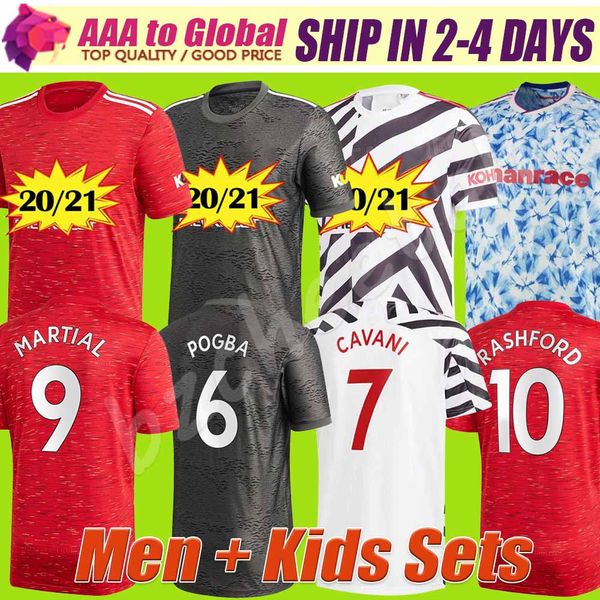 

fans version m-u rashford martial fernandes 20 21 menchester soccer united jersey 2021 football kit jersey shirt men kids sets uniforms, Black;yellow