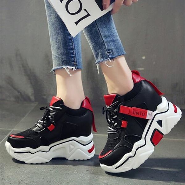 

2021 new harajuku women's athletic shoes, casual shoes for women six inches, breathable knit, dqhf, Black;white