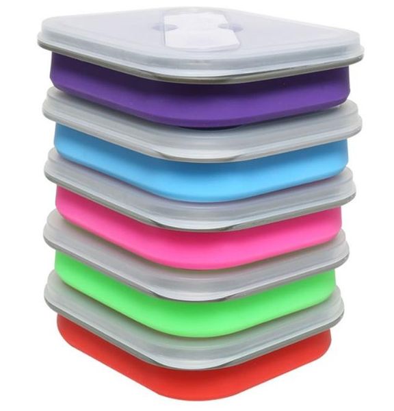 

5 цветов силиконовые разборные портативный здоровый обед box folding хранения продуктов контейнер закуска bento box экологию jlllti mx_home