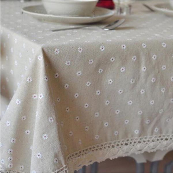 

20floral dots table cloth farmhouse style toalha de mesa linen table covers europe dining tela algodon manteles tablecloth1