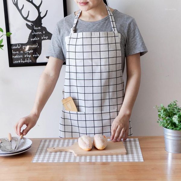 

aprons cotton linen apron adjustable women cooking gifts for kitchen baking restaurant cleaning tool christmas1