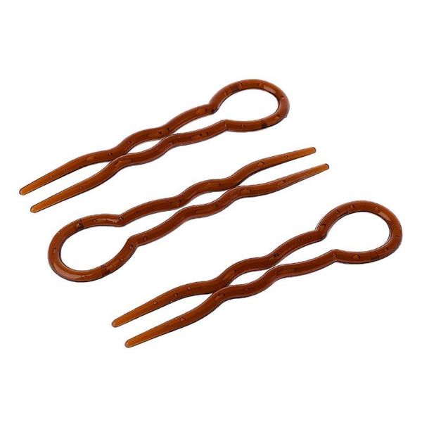 

3pcs fork tools braid hairstyle hair fork u shape fork clips pin accessories 3p wmtjdi, Silver