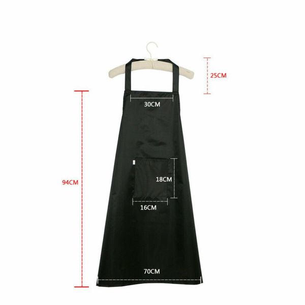 

waterproof pvc apron waterproof sleeveless cooking kitchen chef waiter pocket long apron