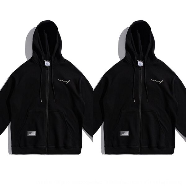 

not vulgar grey sweater coat zipper new coat zippersweater zipperfall 2020 versatile loose korean student hooded cardigan trend 4nzjo, Black
