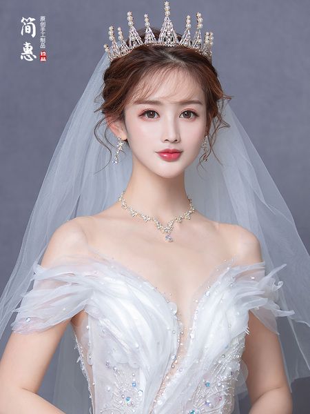 

головной убор атмосферного леса девушки супер фея платье корона взрослой чистая красная свадьба t18-летняя невеста, Silver