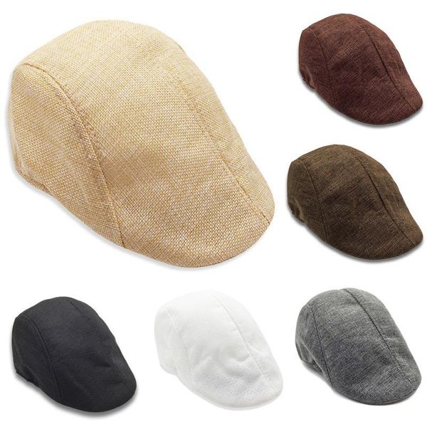 

berets hat golf sboy classic wool cap herringbone duckbill ivy linen beret tc21, Blue;gray