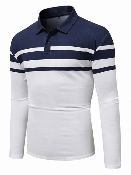 

extended sizes men color block polo shirt s7cp#, White;black