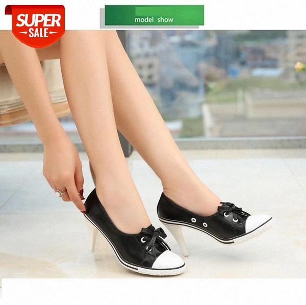 

microfiber boots 2019 women's shoes high heels 6-8cm female pumps low-ankle lace-up thin heels single shallow lady's shoes #6l4l, Black