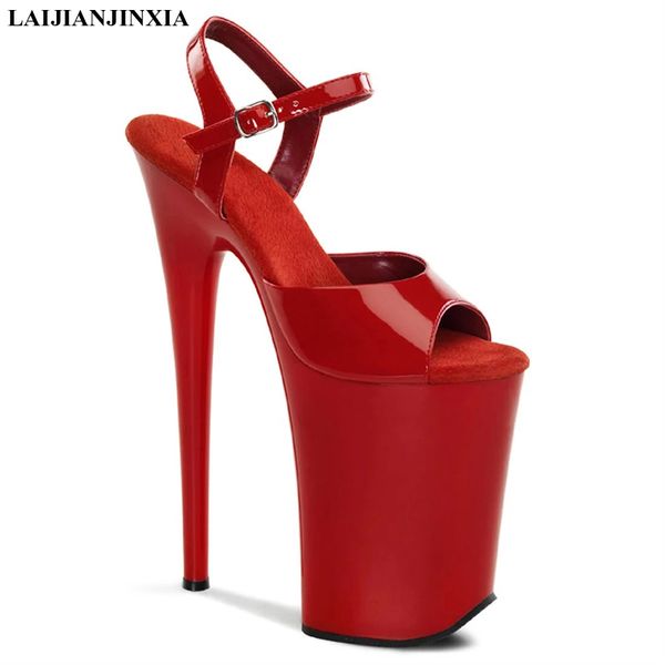 

laijianjinxia new stiletto 23 cm high heels classic matte black gladiator sandals 9 inches over pole dancing party sandals 0928