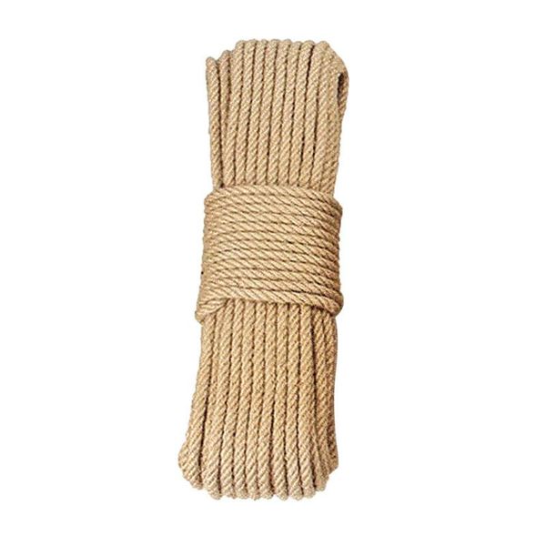 

10mm 3-50m jute ropes twine natural cord rustic country craft diy handmade accessories nordic home decor cat pet scratching, Black;white