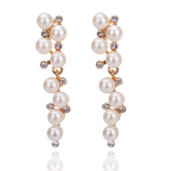 

2021 rushed brincos odd miss fu please with han edition set auger long pearl earrings temperament of paragraph female, Silver