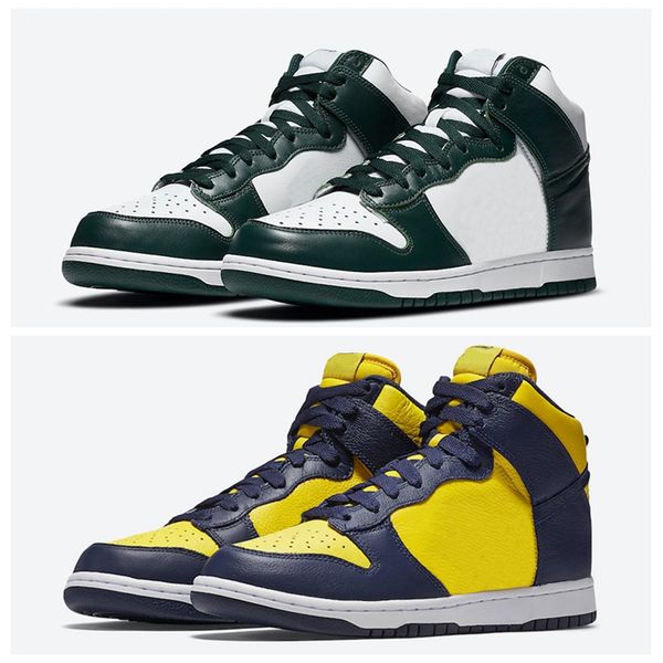 

2020 новый michigan dunk high mens кроссовки для верхнего качества pro green кукурузные аутентичные тренеры женщины спорт кроссовки размер 3