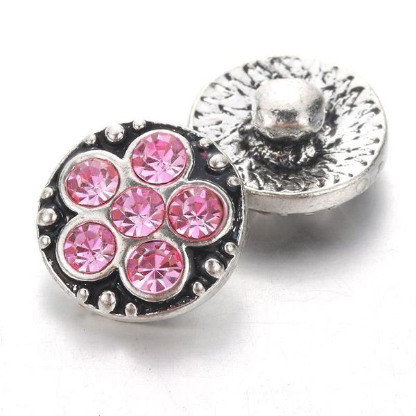 

10pcs lot new flower snap jewelry 12mm snap buttons with rhinestone charm button fit snap bracelets bangles for women h bbynwk