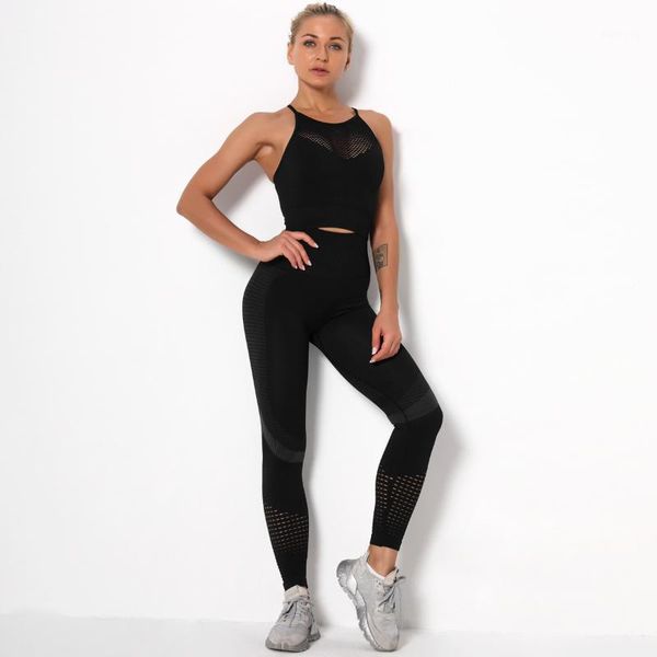 

yoga outfits gxqil seamless sport suit for fitness women tracksuit sleeveless mesh gym clothing female sports costume workout set1, White;red