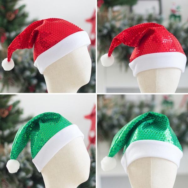 

sequins christmas hats for adults santa cap new year decorations holiday festival party props christmas present supplies1