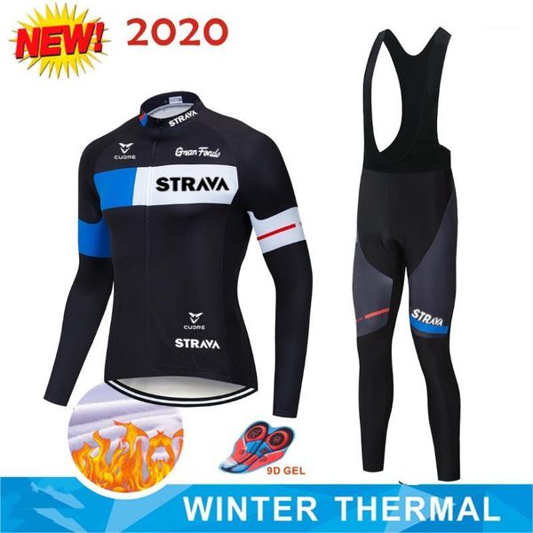 

2020 winter thermal fleece cycling jersey strava long sleeve men's warm bike jacket roupa ciclismo hombre mtb bicycle clothing1, Black;blue
