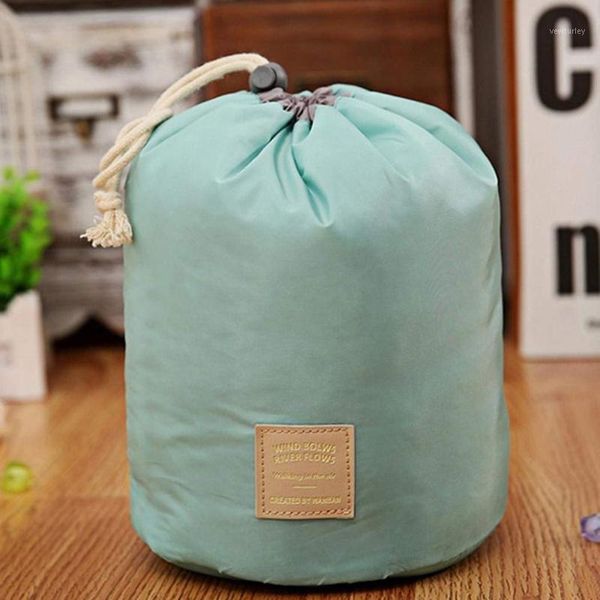 

storage bags portable large capacity travel make up bucket bag with pvc transparent brush drawstring cosmetic organizer toiletry case1
