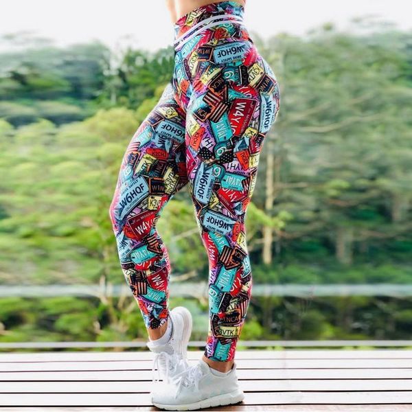 

new arrival women leggings workout for running high waist sport legging digital print trousers stretch fitness pants plus size1, Black;white