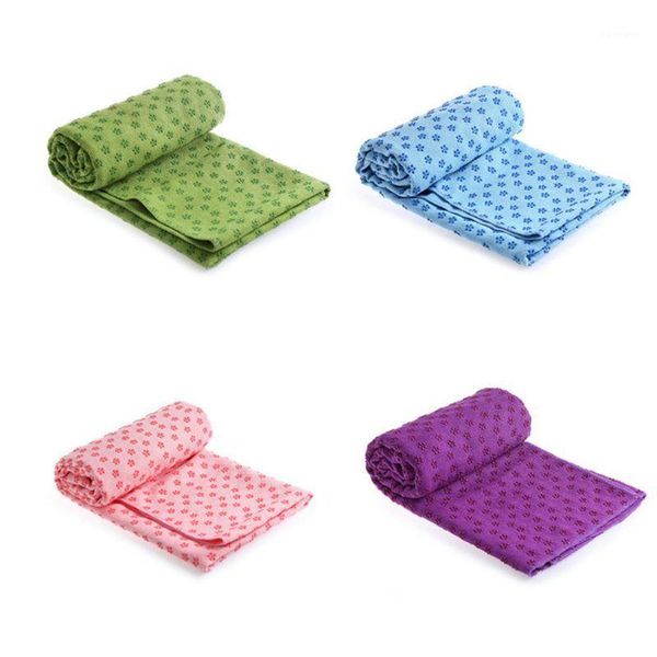 

yoga mats non-slip mat sports sweat-absorbent plum pattern embellishment towel multipurpose overlay silicone particles1
