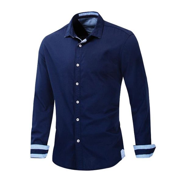 

new fashion long sleeve casual solid color embroidery shirt men fashion business button down dress shirt men shirts, White;black