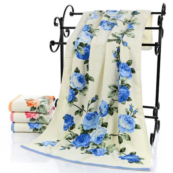 

drop shipping luxury lady peony flower towel 100% cotton towels home textile women bath towel 70x140cm towels terry for bathroom1