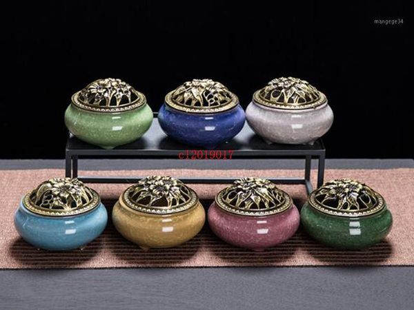 

celadon ceramic buddha incense base copper alloy antique incense burner sandalwood