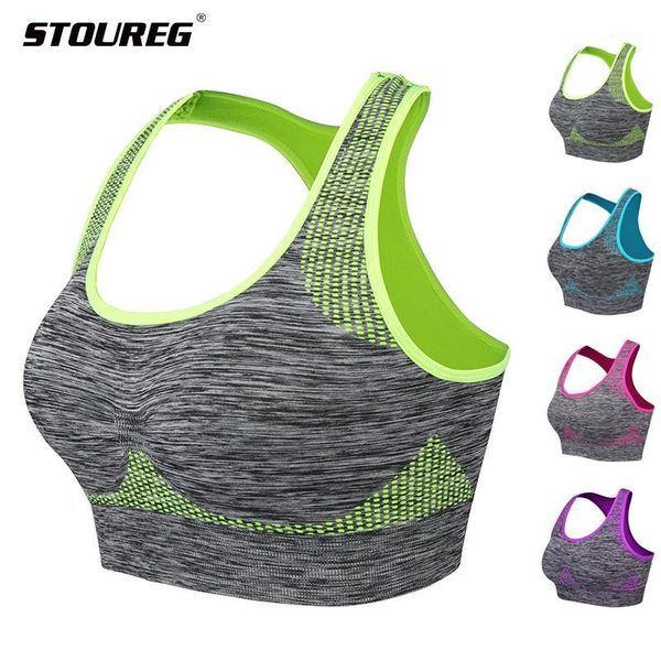 

gym clothing professional shockproof sports bra, women push up seamless wire padded workout training fitness bra, White;black