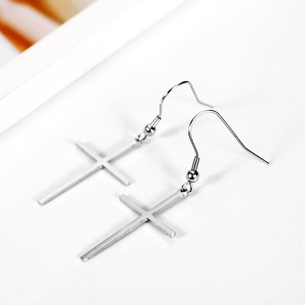 

dangle & chandelier oufei stainless steel jewelry woman 2021 cross earrings for women charm accessories drop bohemian1, Silver