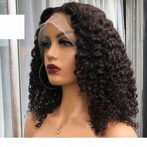 

deep part 13x6 lace front human hair wigs kinky curly for women peruvian full lace wigs pre plucked natural hairline curl 360 frontal, Black